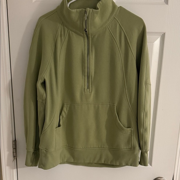 lululemon athletica Tops - lululemon athletica Olive Green Half-Zip Pullover Hoodie